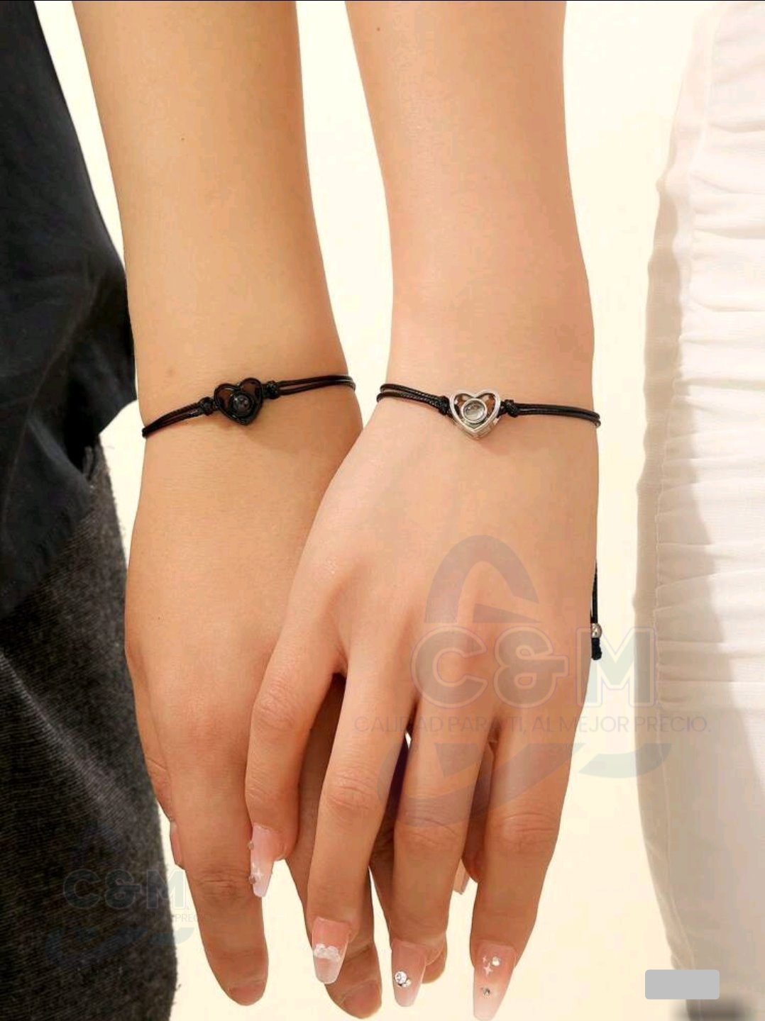 PULSERAS CHARM DE CORAZON NEGRO NEON P77